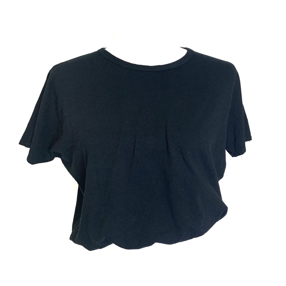Olivia Rae Crop Top Black Basic Short Sleeve Shirt NWOT - Picture 1 of 8